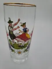 Barware Bockling German Beer Glass With Gold Rim 12 Oz