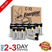 12 Alkaline C Cell Batteries - Up to 10 Storage Life for Everyday Use