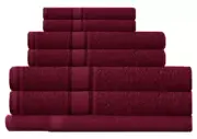 Burgundy 100% Cotton Bath Towel Range 7 Pieces Set or Single Pieces Choice