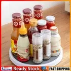 360Rotation Spice Storage Rack Tray Turntable Condiment Jar Holder (Grey S)
