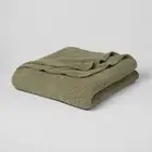 Threshold Reversible Chenille Throw Blanket Oversized 108x92, Green, King