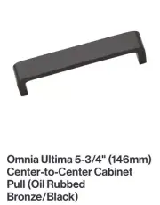 Omnia 6” Ultima 5-3/4" C-C Cabinet Pull Oil Rubbed Bronze/Black 9005/146 10B