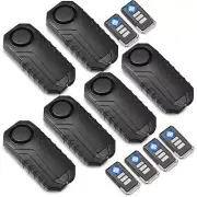 Loud 113dB Waterproof Wireless Anti Theft Vibration Bicycle Alarm for Adults 6pc