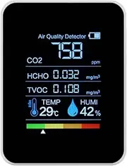 Air Quality Monitor, Carbon Dioxide Detector, Portable Air Tester, Real Time Display Accurate Sensor for Home, Bedroom, Grow Tents, Safety Monitoring, 3.54 x 1.57 x 2.76 Inches