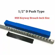 1/2" D Push Type Keyway Broach Cutter HSS 1/2'Inch Metalworking Cutting Tool CNC