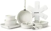 17 Piece Pots and Pans Set Nonstick Cookware Set with Removable Handle White