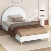 ALFORDSON Bed Frame Mattress Base Platform Leather White - Single Size