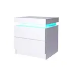 Levede Bedside Tables Drawers RGB LED Storage Cabinet High Gloss Nightstand