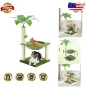 Interactive 28'' Cat Tower with Secure Hammock & Scratching Posts for Indoor Use