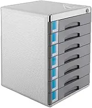 lskdnrufh Desk Drawer Organiser, 7 Compartments with Labels Drawers Filing Cabinet Lockable Aluminium Alloy Office Storage Box Cabinet