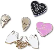 [Crocs] Jibbitz Elevated Metal and Jewel Shoe Charms, National Friendship Day, 5 Pack
