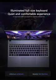15.6 Inch Gaming Laptop Intel Core I7 10510U 8GB RAM 512 GB PCIE SSD Windows 11 System WiFi 6 Bluetooth Backit Keyboard Computer