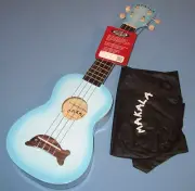 Makala Kala MK-SD Soprano Dolphin Ukulele Light Blue Burst Mahogany *New in Box*