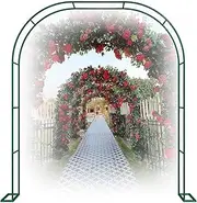 2.4M Metal Garden Arch, Extra Wide Garden Arbor Archway, Rose Arch For Roses Climbing Plants Support Wedding Arch Extra Tall Pergola Trellis Grape Vines Archway(Color:B,Size:240*220cm/94.5*86.6in)