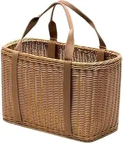 Picnic Basket Portable Plastic Picnic Basket Imitated Rattan Picnic Hamper Vegetable Basket Outdoor Picnic Baskets 2 Persons Hamper Storage for Camping and Outdoor Party