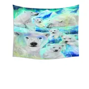 Winter Aurora Art Day Dream Polar Bears Tapestry