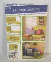 Simplicity 4121 Lounge Seating: Build Your Own Couch with Pillows Pattern Uncut