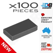100 x Genuine LEGO® - Tiles 1x2 - Dark Grey (Dark Bluish) - [3069b] - FREE POST