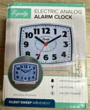 Equity by La Crosse 33100 Electric Silent Analog Alarm Clock - White