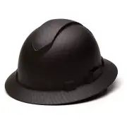 VENTED BLACK RIDGELINE FULL BRIM PROTECTIVE CONSTRUCTION SAFETY HARD HAT RATCHET