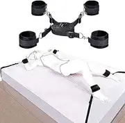 Bondaged Kit Bed Restraints Spreader Bar for Couples Sex Tie Downs Under Mattress for King Bed Hand Leg Cuffs Wrist Bed Straps Handcuffs Set for Bedroom Toys Play Blindfolds Sweatshirt