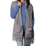 Sash & Bloom Heated Scarf - Super-Soft with Built-In Pockets (Grey)