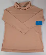 COLUMBIA Top Shirt Womens Small Peach Cowl Neck Borden Island EXS Pullover New