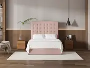My Style Buttoned Headboard & Drawer Base - Double / Rosewater / Gas Lift Base