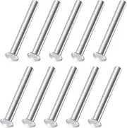 10 PCS 50 x 6 mm Rivets, Round Solid Head Aluminum Rivets, Countersunk Fasteners for Shovel Spade Fork Rake Hoe Handle Repair Garden Lawnmower Industrial