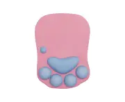 Cat Paw Mouse Pad with Wrist Support Cushion Soft Silicone Wrist Rests Ergonomic Cute Mouse pad - Pink