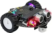 Yahboom Microbit V2 Robotics Kit DIY Car Science Learning STEM Project, Programmable Graphical Programming Maker Code for 8-12 Years Old (with Microbit)