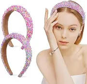 [Ipetboom] 2 Pieces Fashion Headband with Wide Brim Skin Care Headband Candy Headband Wide Headbands Padded Headbands Girls Headband Headbands for Girls Hair