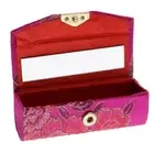 5pcs Brocade Lipstick Lip Gloss Case Storage Box Balm Holder & Mirror Random