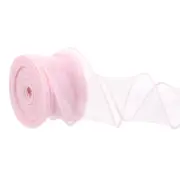 1-1/2"x10Yd Wired Chiffon Ribbon Fishtail Yarn Sheer Organza Ribbon Light Pink