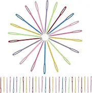 20Pcs Colorful Large Eye Sewing Needles, Plastic Weaving and Craft Needles for DIY, Learning, and Sewing Projects (8 Colors)