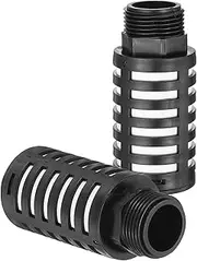 uxcell Pneumatic Muffler G 1, 2 Pack Plastic Air Compressor Exhaust Muffler Filters Air Solenoid Valve Muffler Fitting for Automation Pneumatic Equipment, Black