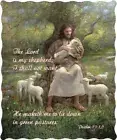The Lord Is My Shepherd Psalm 23:1,2 Religious Licensed Quilted Throw 50x60 in
