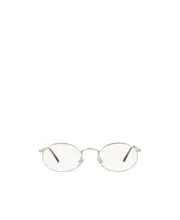 metallic round-frame glasses 50 White