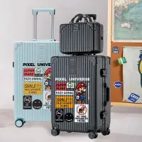 在飛比找蝦皮商城精選優惠-卡通塗鴉旅行箱 行李箱 馬里奧20吋拉桿箱 輕量 防撞包角 