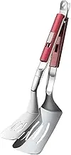 LAPYAPPE Stainless Steel Cooking Spatula with Locking Mechanism Portable Griddle Spatula for Frying Fish Steak and Pancakes Slip Handle Easy to Clean Kitchen and BBQ Essential