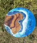 Epoxy Coffee Table, Epoxy Resin Table, Walnut Kitchen Epoxy Table, Round Table