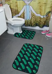 [Dolls Kill x Rick And Morty] Pickle Rick Bath Mat Set