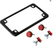 License Plate Frame Holder with 4 Red Reflectors, by Chris Products