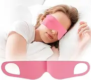 FRESHME Lightweight Breathable Sleep Mask Zero Pressure Blocking Light Sleeping Eye Mask for Men Women Travel Nap Blindfold Eye Shade Cover with Flexible Elastic Ear Hanging for Side Sleeper Pink