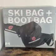 ROSSIGNOL Snow Ski Bag Up To 195 CM And Boot Bag 16x14x9 BLACK NEW
