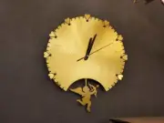 NA365 CA026ND45-GO - Modern Style Artistic Metal Wall Clock - Cupid (Gold)