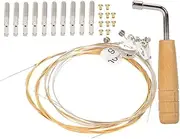 CVUTOVO 1Set Lyre String Replacement Kit with Pegs and Wrench Durable Metal Strings Tuning Accessories for Lyre Harp Easy to Install and Tune for Music Lovers