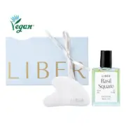 [Liber] Vegan Essential Aroma Oil Roll-On & Gua Sha Set Basil Square - Korea