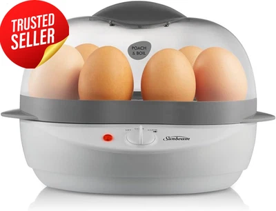 Egg Cooker EC1300 Poach and Boil White Compact Kitchen Appliance Easy Use