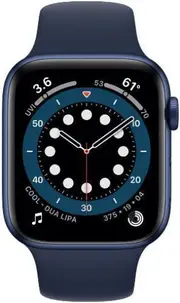 Apple Watch Series 6 - 32GB - Blue-Aluminum-Sport Band-Deep Navy - Cellular + GPS - 44mm - Blue - Aluminum - Deep Navy - Sport Band - Rubber - Refurbished (Excellent Condition)